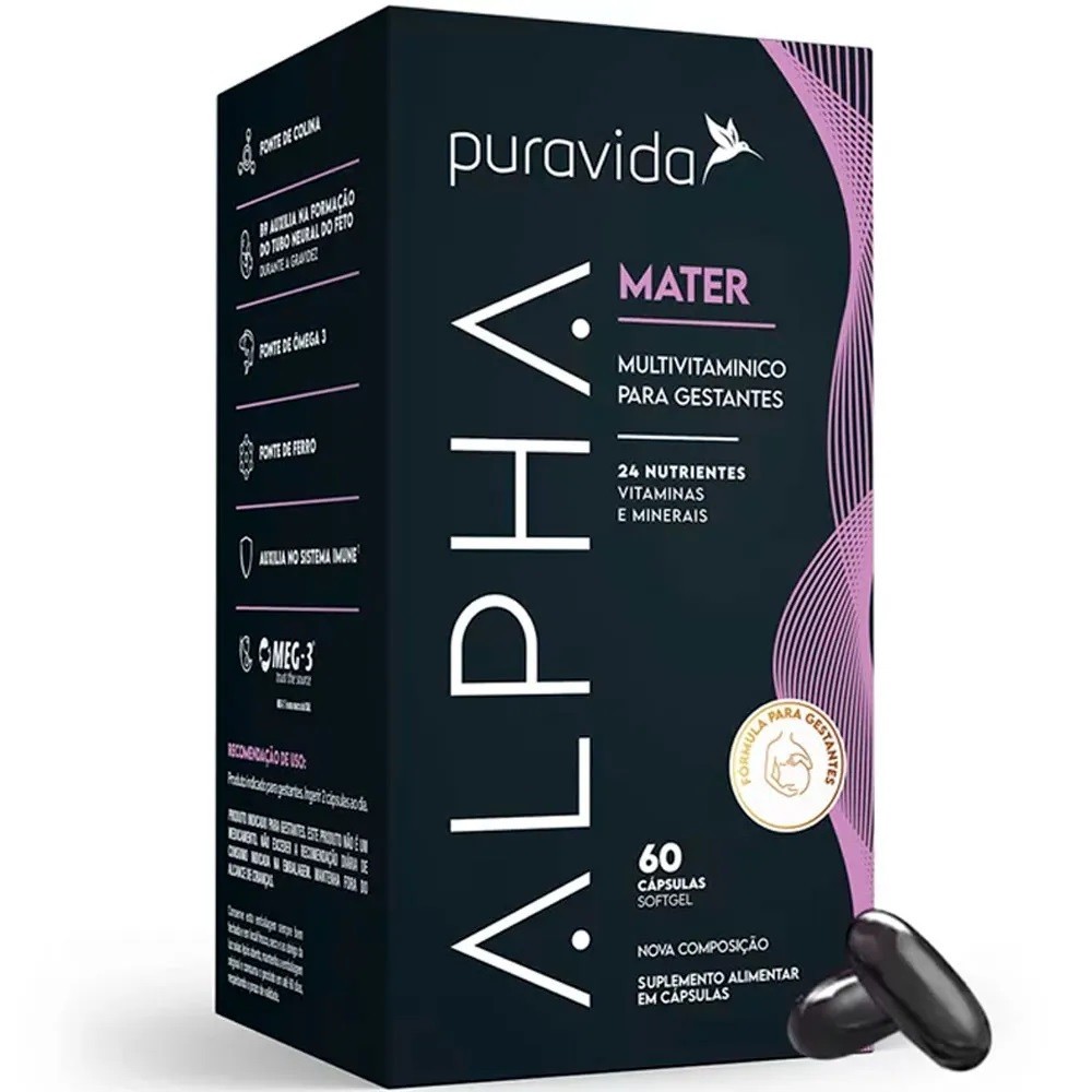 Alpha Mater (Multivitamínico para gestantes) - Puravida 60 cáps