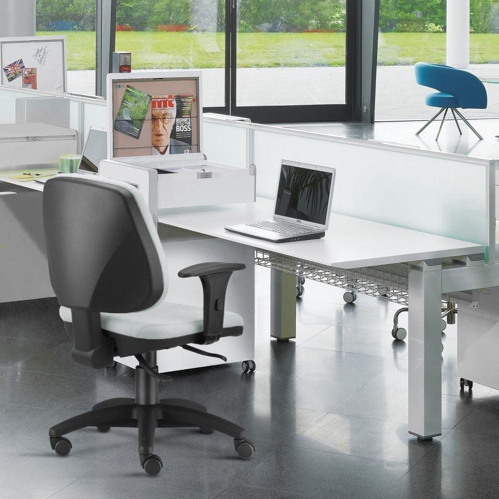 Cadeira Giratória Job L02 Executiva Ergonômica Escritório Couro Sintético Branco - Lyam Decor