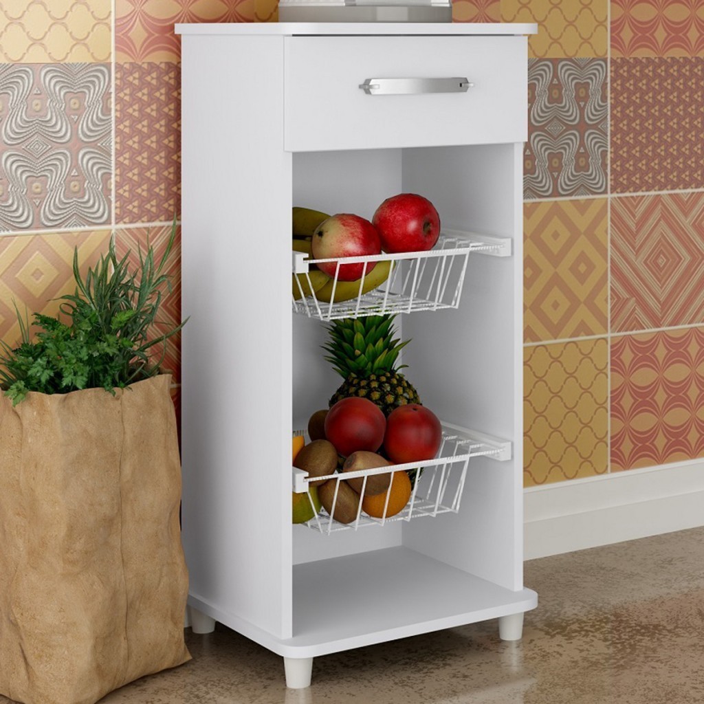 Armário de Cozinha Fruteira 1 Gaveta Branco 3010 - Percasa