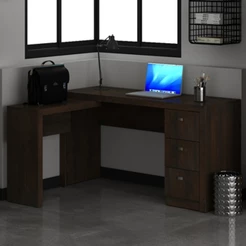 Mesa para Escritório 3 Gavetas Rústico ME4101 - Tecno Mobili