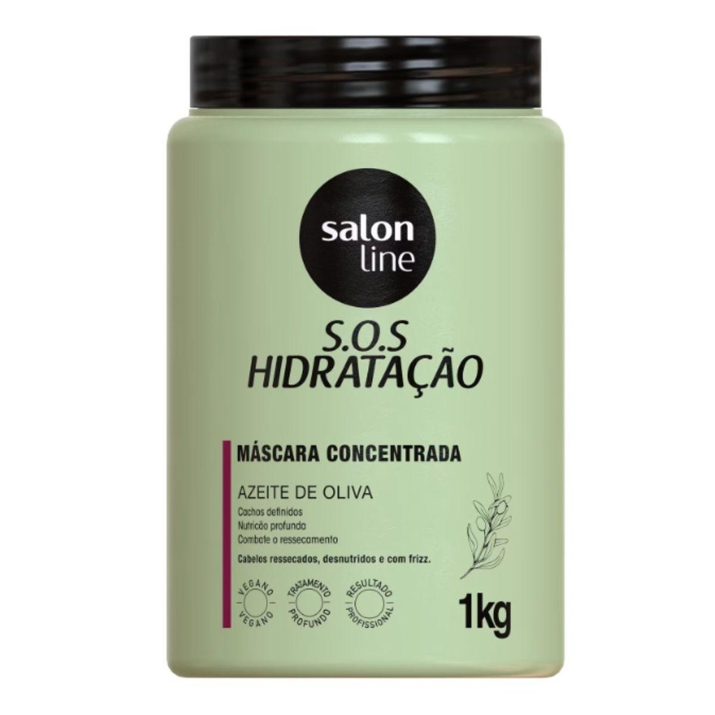 MÁSCARA CONCENTRADA SALON LINE S.O.S HIDRATAÇÃO AZEITE DE OLIVA 1KG