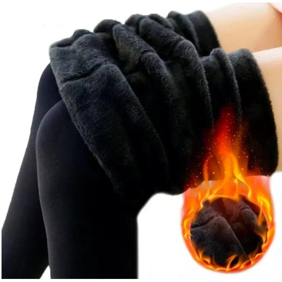 Meia Calça Super Grossa Forrada Com Pelos Cintura Alta tamanho unico 36-46 preta em Oferta na Shopee