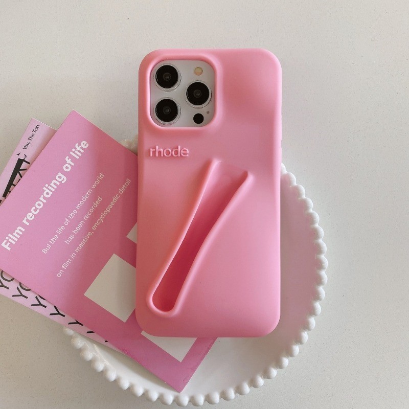 Moda Hailey Batom Glaze Balm Com Logotipo Rhode Capa Para iPhone 12 13 14 15 Pro Max Silicone Estéreo À Prova De Choque Plus