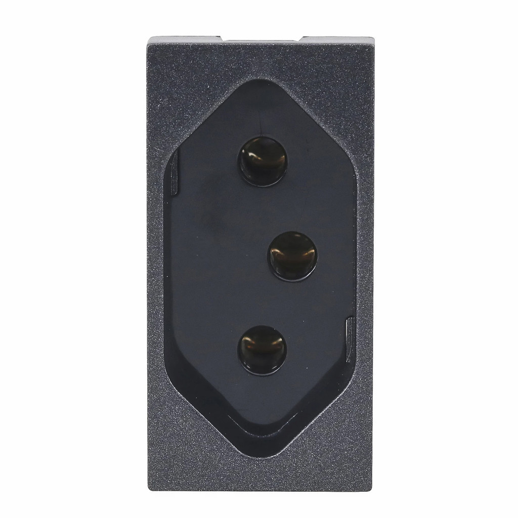 Módulo Tomada 20A Black Satin Recta Blux em Oferta na Shopee