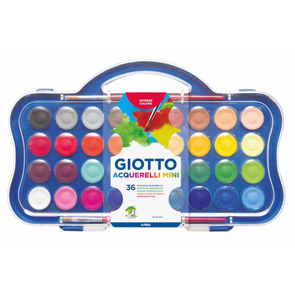 Estojo Aquarela Giotto Mini 36 Cores - pastilha 23mm