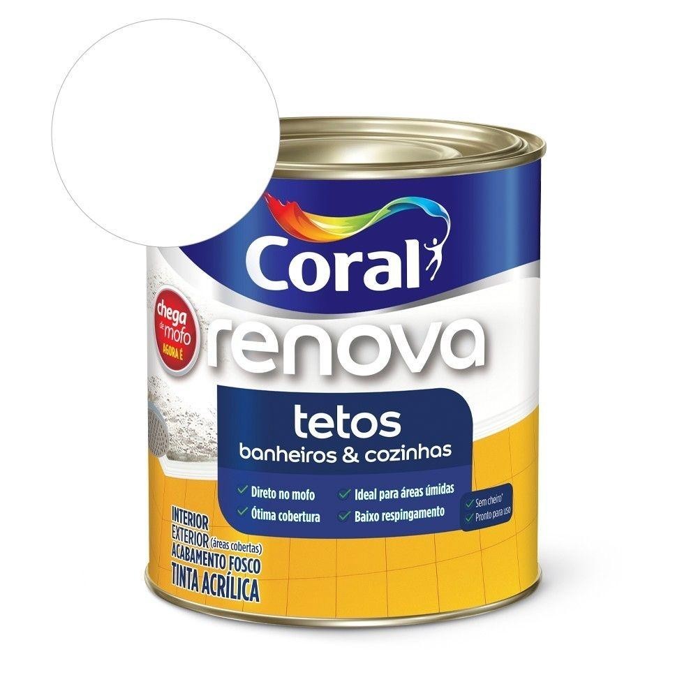 Tinta Acrílica Renova Banheiros E Cozinhas Fosco Branco 900ml Coral - Home & Living