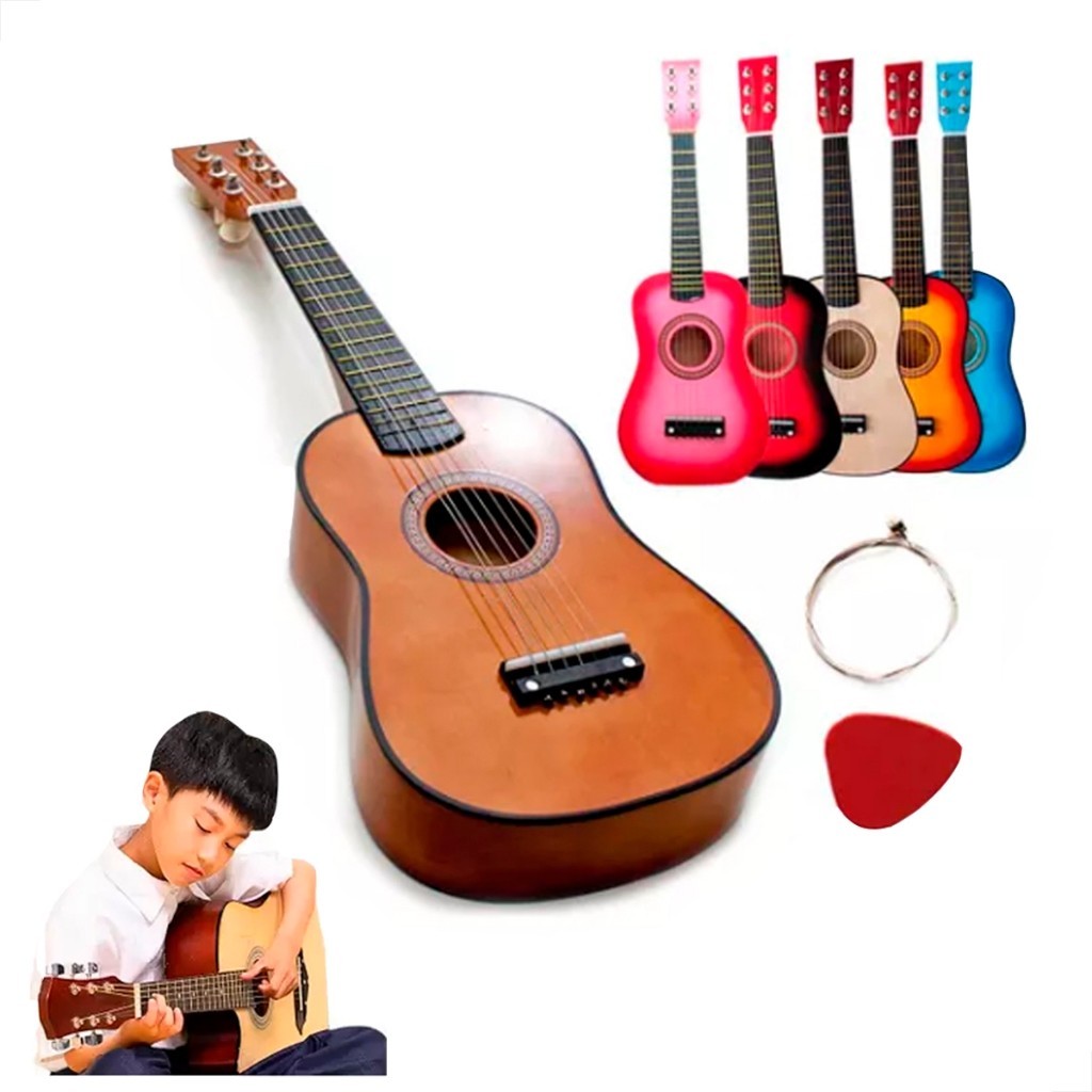 Imagem Mini Violão Infantil Palheta Semi Profissional Crianças Corda Em Aço Acústico Real Verdadeiro