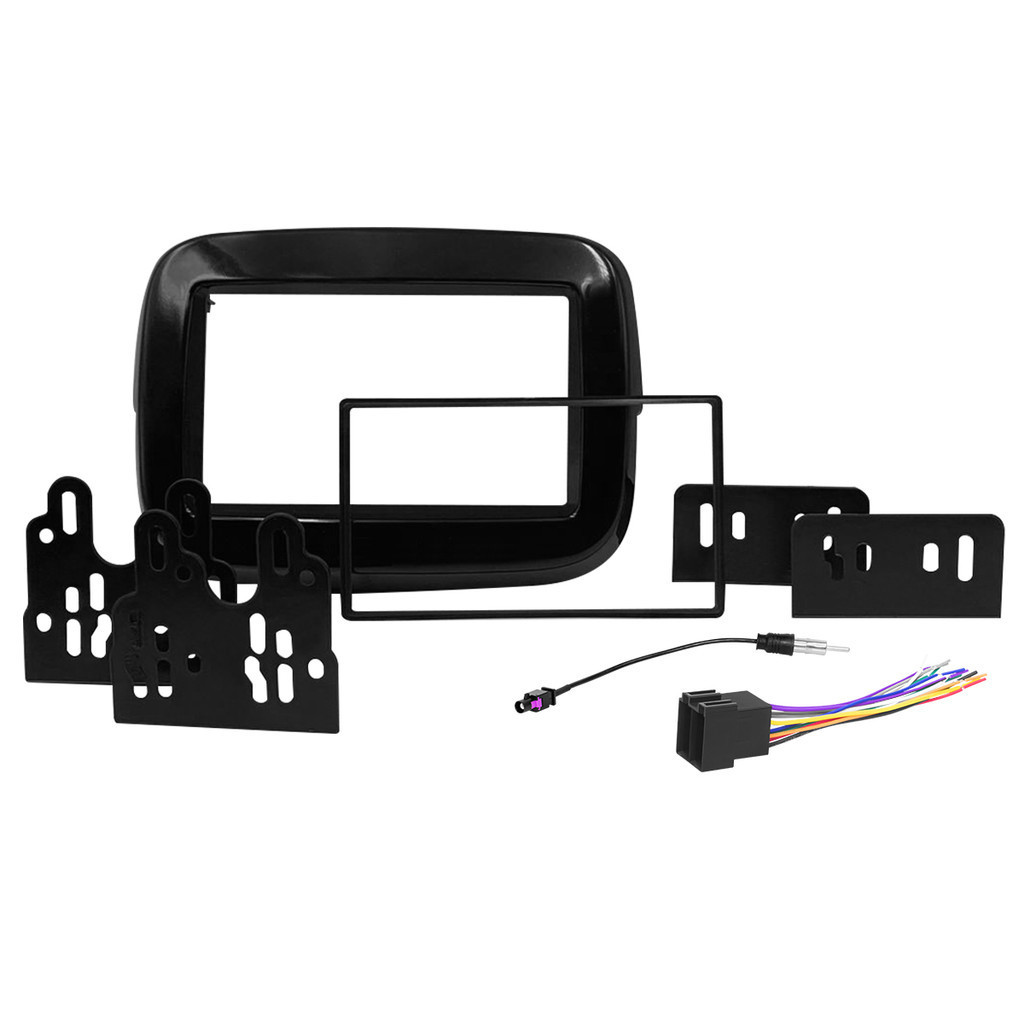 Kit Moldura Painel 7 Pol Mobi PCD 2016 2017 2018 2019 2020 2021 2022 2023 2024 2 Din Black Piano Chicote Som Plug Antena