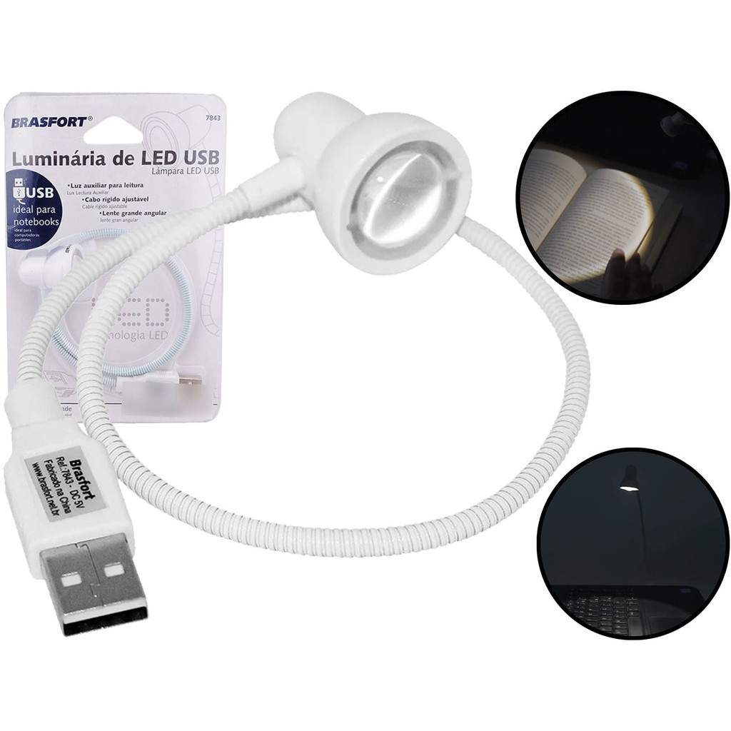 Luminária Led De Mesa Cabo Usb Rígido Ajustável Para Computador Notebook Auxiliar De Leitura em Oferta na Shopee