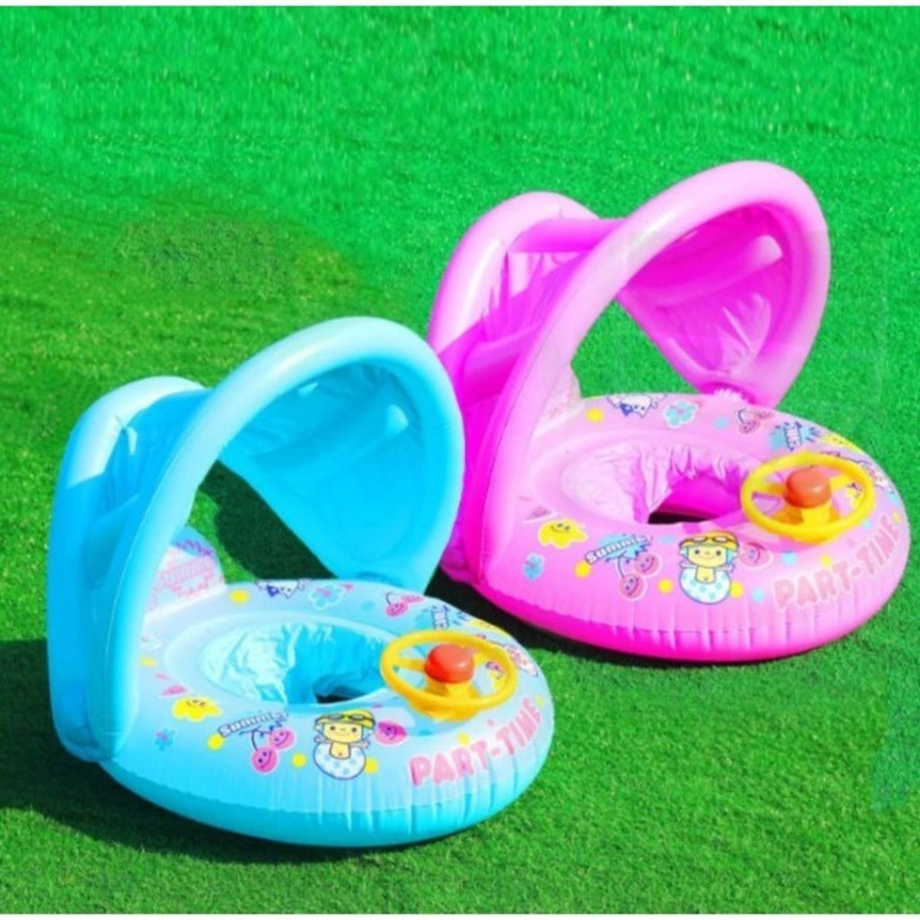 Boia com cobertura Fralda Inflavel Infantil Bebe Brinquedo Piscina Parasol Guardasol