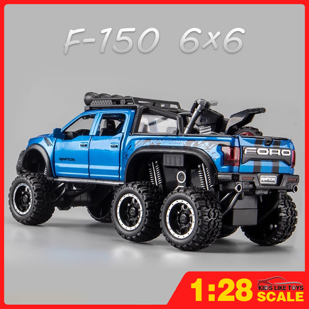 KLT 1 : 28 Ford Raptor F150 off-road 6 * 6 Diecast Modelo Carro Liga Carros Brinquedos Coleção Presente Para Crianças Me