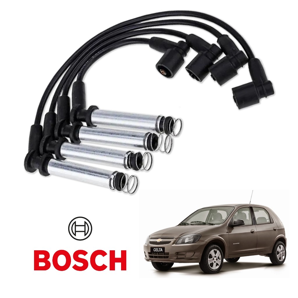 Cabo de Ignição Silicone Original Bosch Chevrolet Celta 1.0 8V  Flex 01/2009 a 10/2015