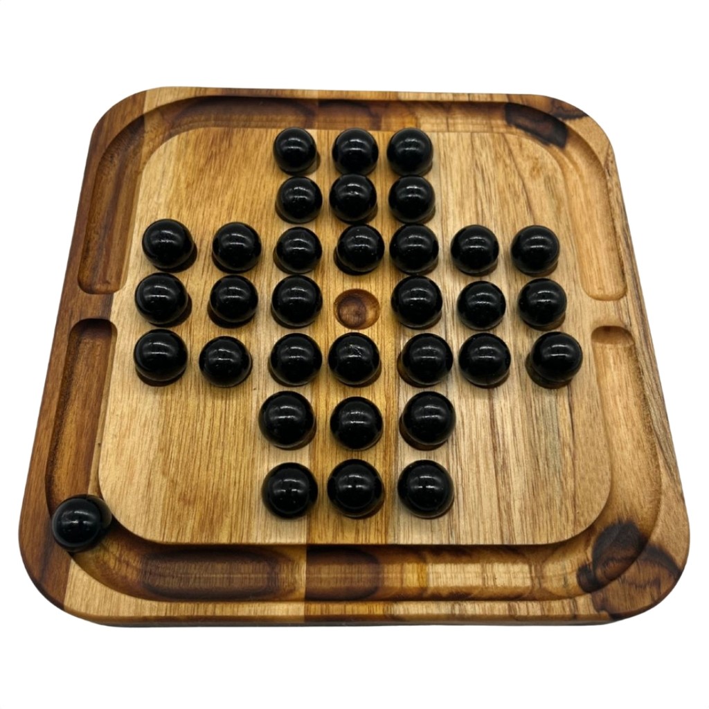 Jogo de Tabuleiro em Madeira Teca Resta Um Diversão em Oferta na Shopee