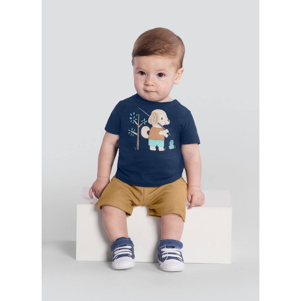 Conjunto Bebê Menino Com Cachorrinho Brandili Baby - Baby & Kids Fashion