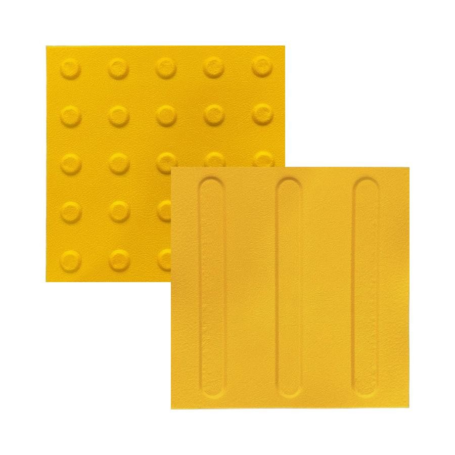 10 PÇS - PISO TÁTIL ALERTA E DIRECIONAL AMARELO TEXTURIZADO