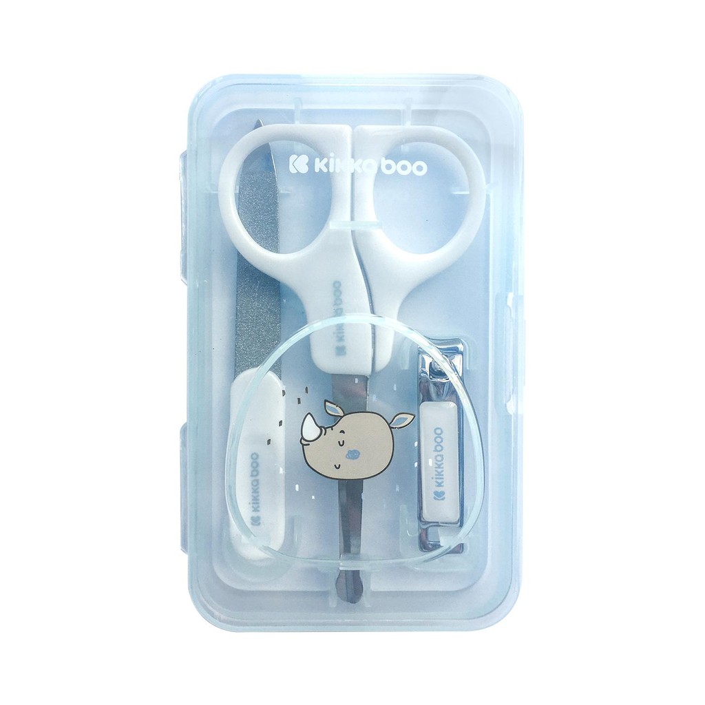 Kit Cuidados Higiene Manicure para Bebês com Estojo Savanna Blue KikkaBoo em Oferta na Shopee