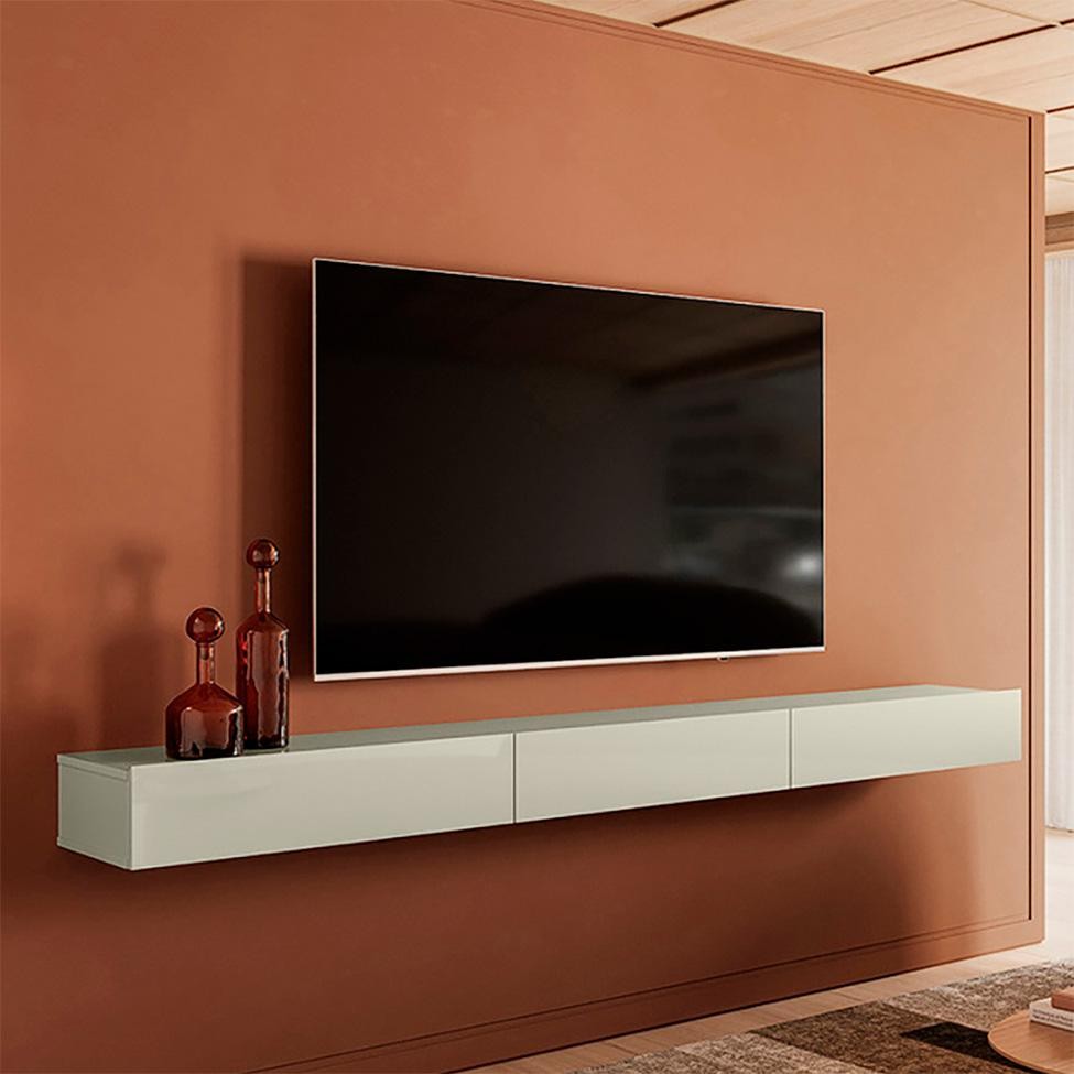 Rack Suspenso para TV até 70 Polegadas Pamplona 1 PT 2 GV Off White em Oferta na Shopee