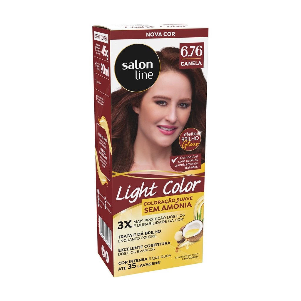 Coloração suave Light Color 6.76 Canela em Oferta na Shopee