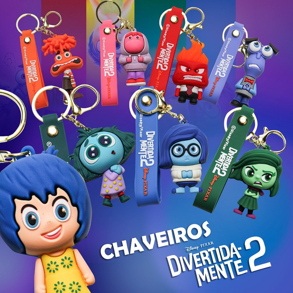 Chaveiro Divertidamente 2 😍 | Leve Sua Emoção Favorita ✨ Presente Criativo e Fofo 🎁 | Escolha o Seu! 🧡💙💚💜#Expresse
