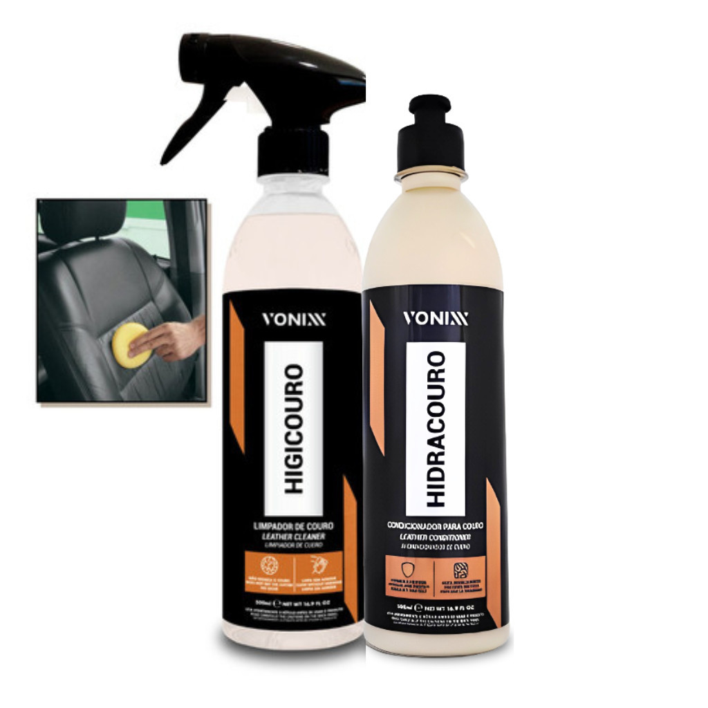 Kit Higicouro Hidracouro 500ml Vonixx Limpar Hidratar Couro em Oferta na Shopee