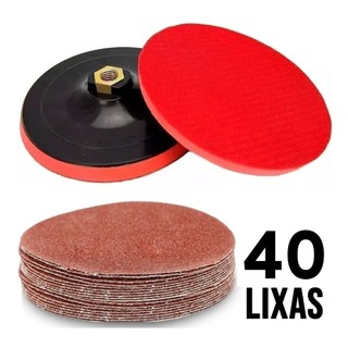 Suporte De Boina Para Furadeira 125mm + 40 Discos Lixa 120 em Oferta na Shopee