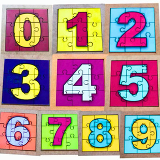 Kit 10 Quebra Cabeça Numeros 9 peças Pedagógico Numerais Educativo