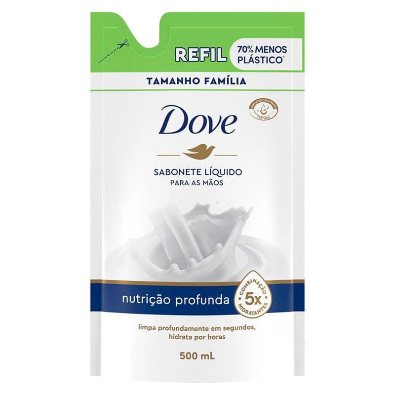 Refil Sabonete Líquido Para Mãos Dove Nutrição Profunda 500ml em Oferta na Shopee