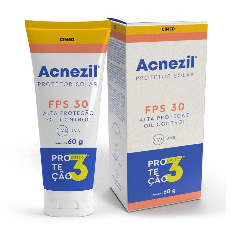 Protetor Solar Facil Acnezil FPS30 Oil Control 60g em Oferta na Shopee