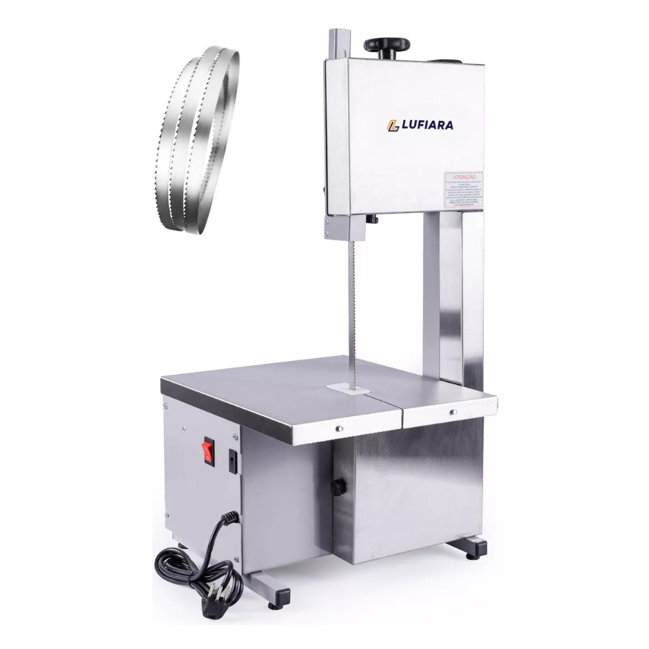 Serra Fita Lufiara Inox para Açougue e Mercearia Bivolt Bancada Corte de Carne e Osso