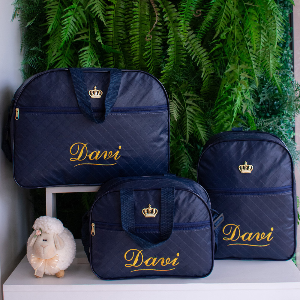 Kit Bolsas Saída Maternidade 3 Peças Personalizável