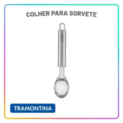Colher para Sorvete Aço Inox Tramontina Marffim Utensílio Cozinha Profissional Resistente Prática