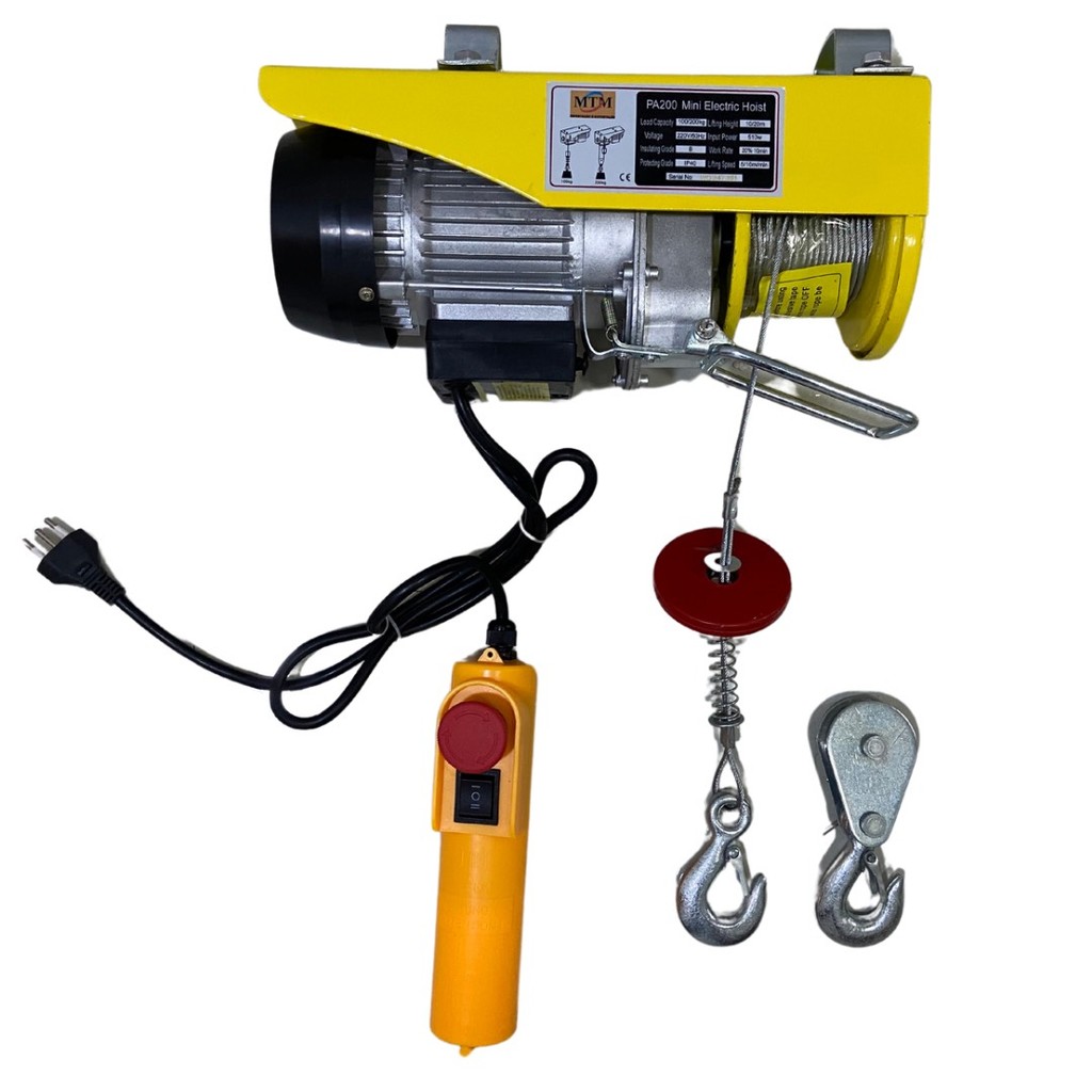 Talha Elétrica Guincho com Capacidade 100 a 200kg - Elevação de 10/20 Metros e 220v - MTM
