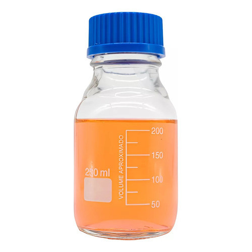 3 X Frasco Reagente Tampa Rosca Vidro 250ml Laboratório