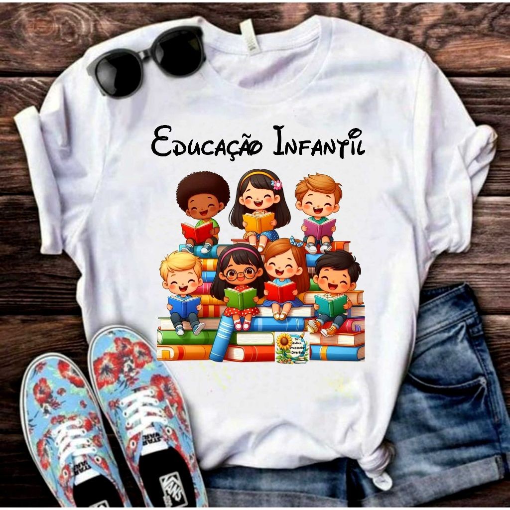 Camiseta Educação Infantil Professora Pedagogia Educadora Infantil  Camiseta T-Shirt Blusa F