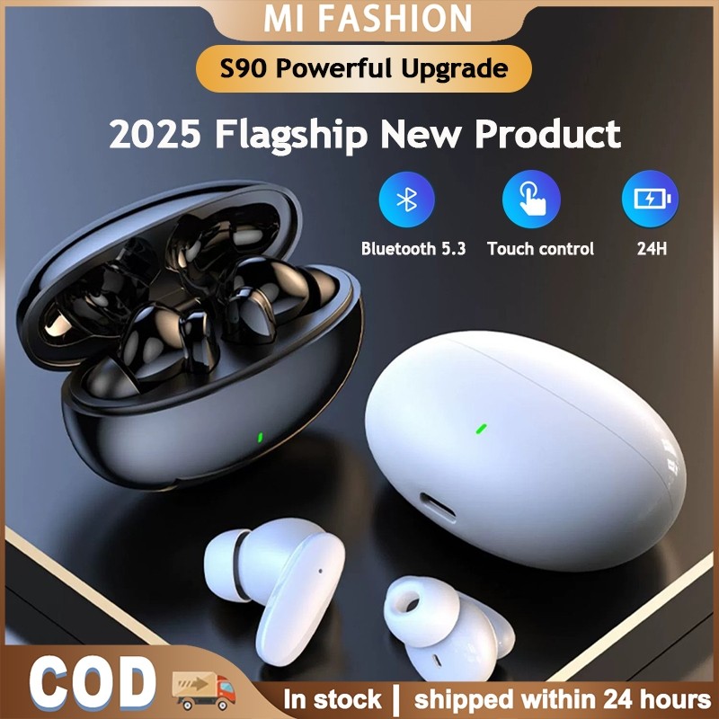 S90 Pro Fones De Ouvido Sem Fio Bluetooth 24H Playtime 13mm Drivers Duplos Som HiFi 5.3 IPX4 em Oferta na Shopee