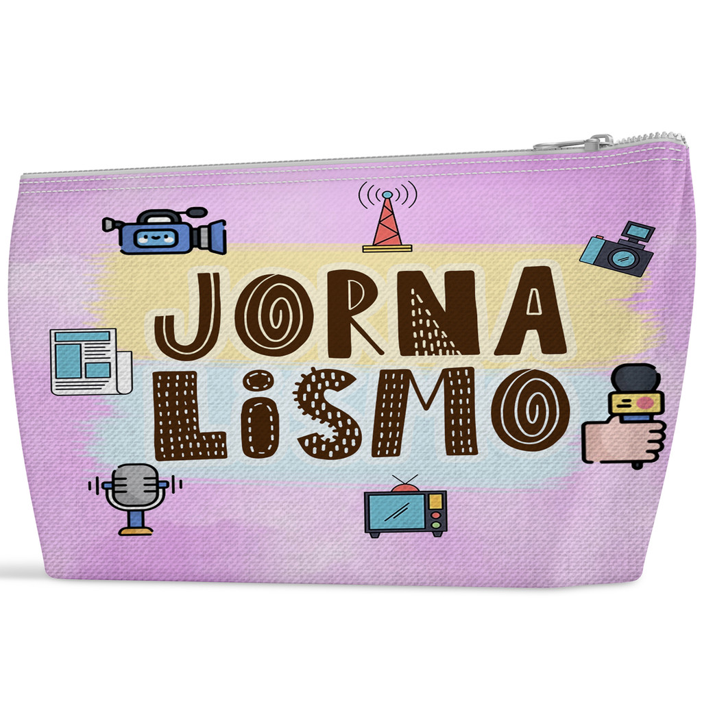 Necessaire jornalismo jornalista estampado bolsinha brinde
