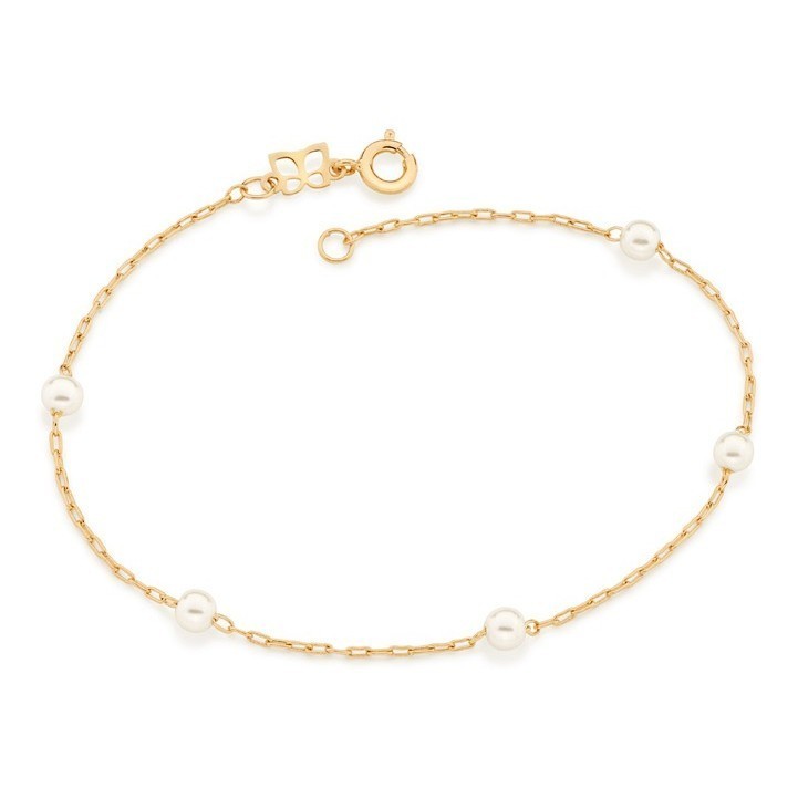 Pulseira Fio Elos Com Pérolas 20 Cm Rommanel 550687 em Oferta na Shopee