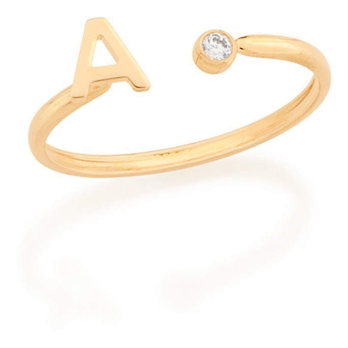 Anel Ajustável, Letra E Zircônia De Rommanel 512843 em Oferta na Shopee
