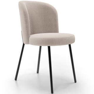 Cadeira Para Sala de Jantar Cozinha Estofada Gavi L02 Bouclê Creme - Lyam Decor em Oferta na Shopee