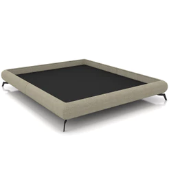 Cama Casal Pés de Ferro Estilo Industrial 156cm Otto P05 Linho Bege - Lyam Decor