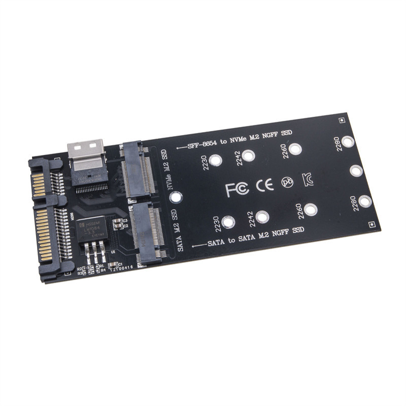 M2 Adaptador SSD M.2 SATA SSD para SATA M2 NVME SSD para SFF-8654 Conversor 22Pin SATA Para M2 Cartão de Expansão para PC Desktop Mainboard