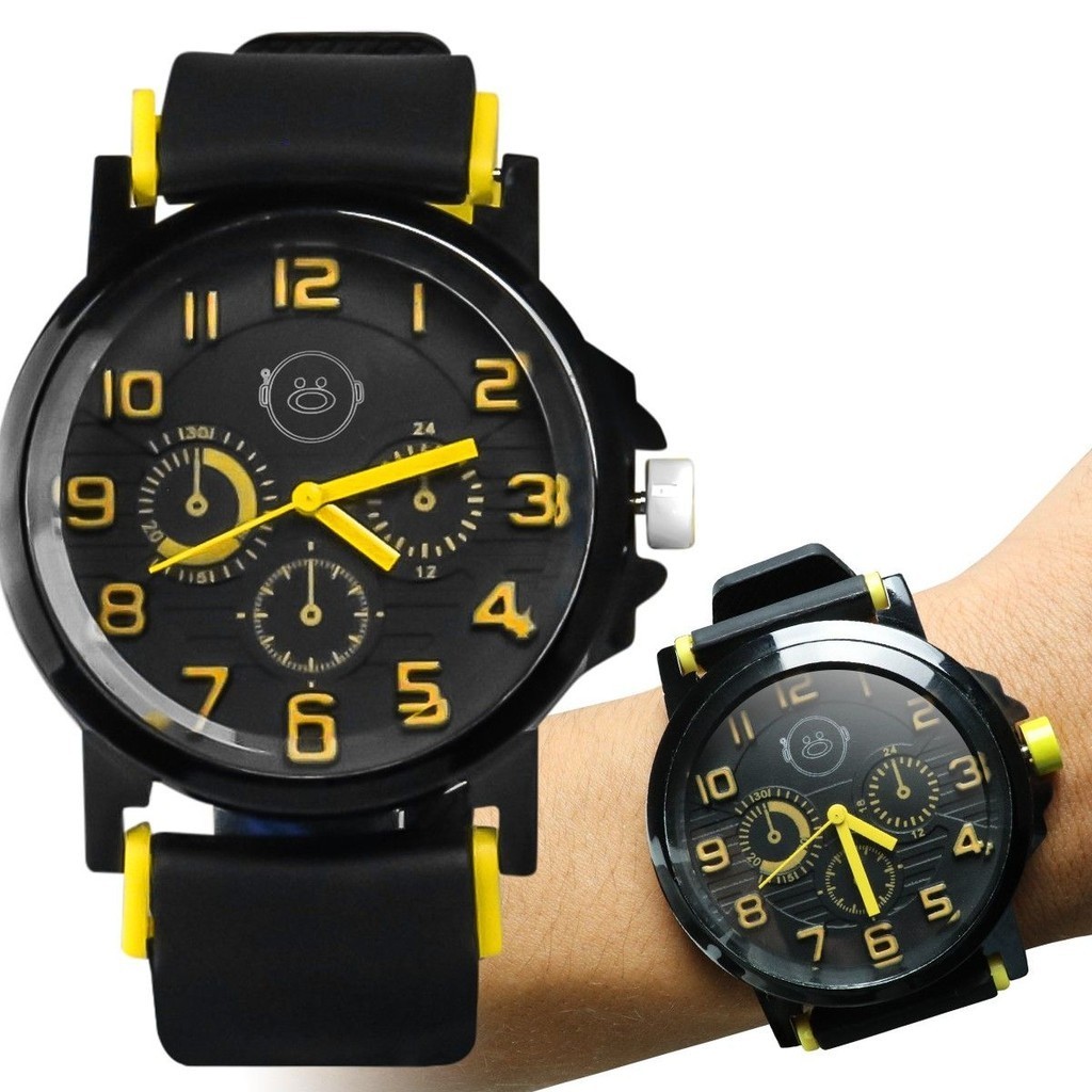 Relogio aço inox qualidade premium preto silicone social original grande analogico casual presente