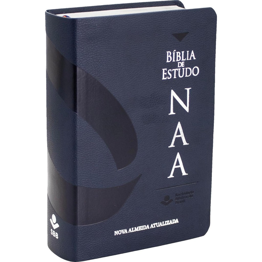 Bíblia de Estudo NAA | TAMANHO MÉDIO | Letra Normal | Capa PU Azul