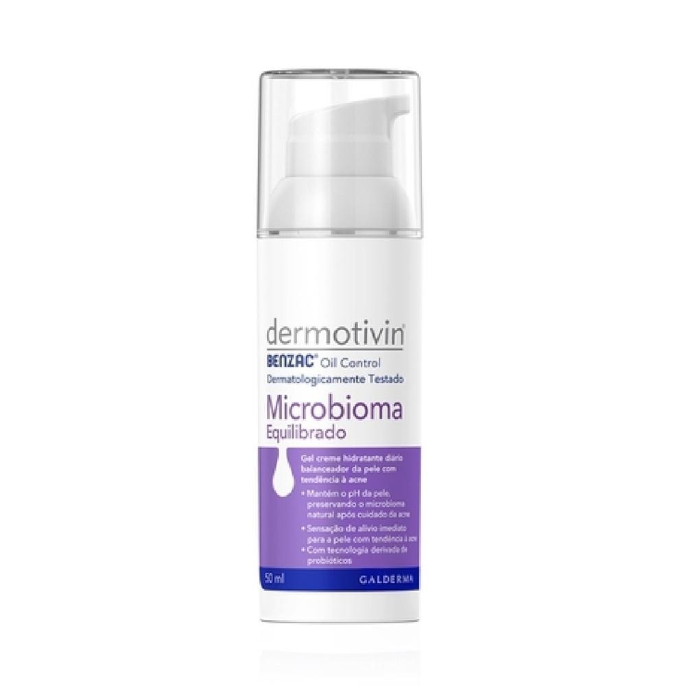 Gel Creme Hidratante Dermotivin Benzac Oil Control Microbioma Equilibrado 50ml em Oferta na Shopee