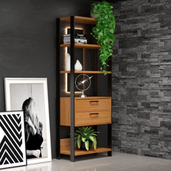 Estante para Livros 2 Gavetas Industrial