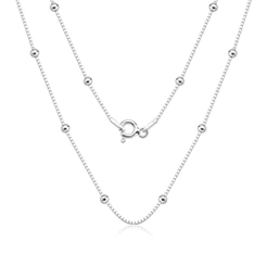 Colar corrente feminina veneziana bolinha 45cm chocker