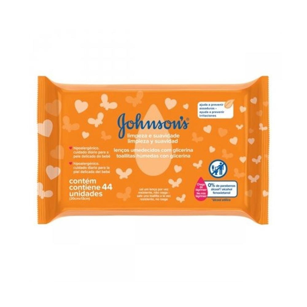 Lencos Umedecidos Johnson's Limpeza e Suavidade 44 Unidades