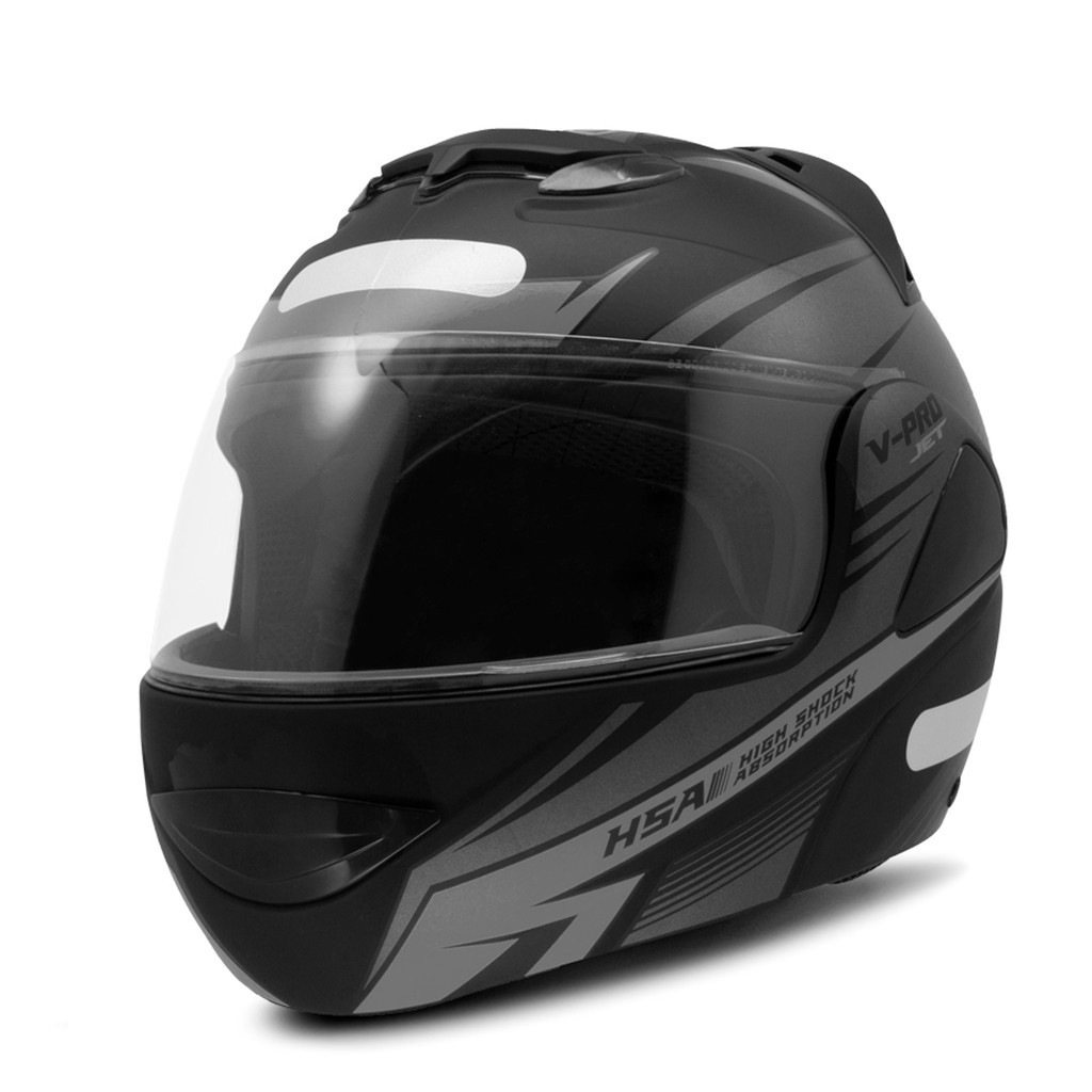 Capacete Moto Pro Tork V-Pro Jet 3 Escamoteável Robocop Fechado Viseira Cristal