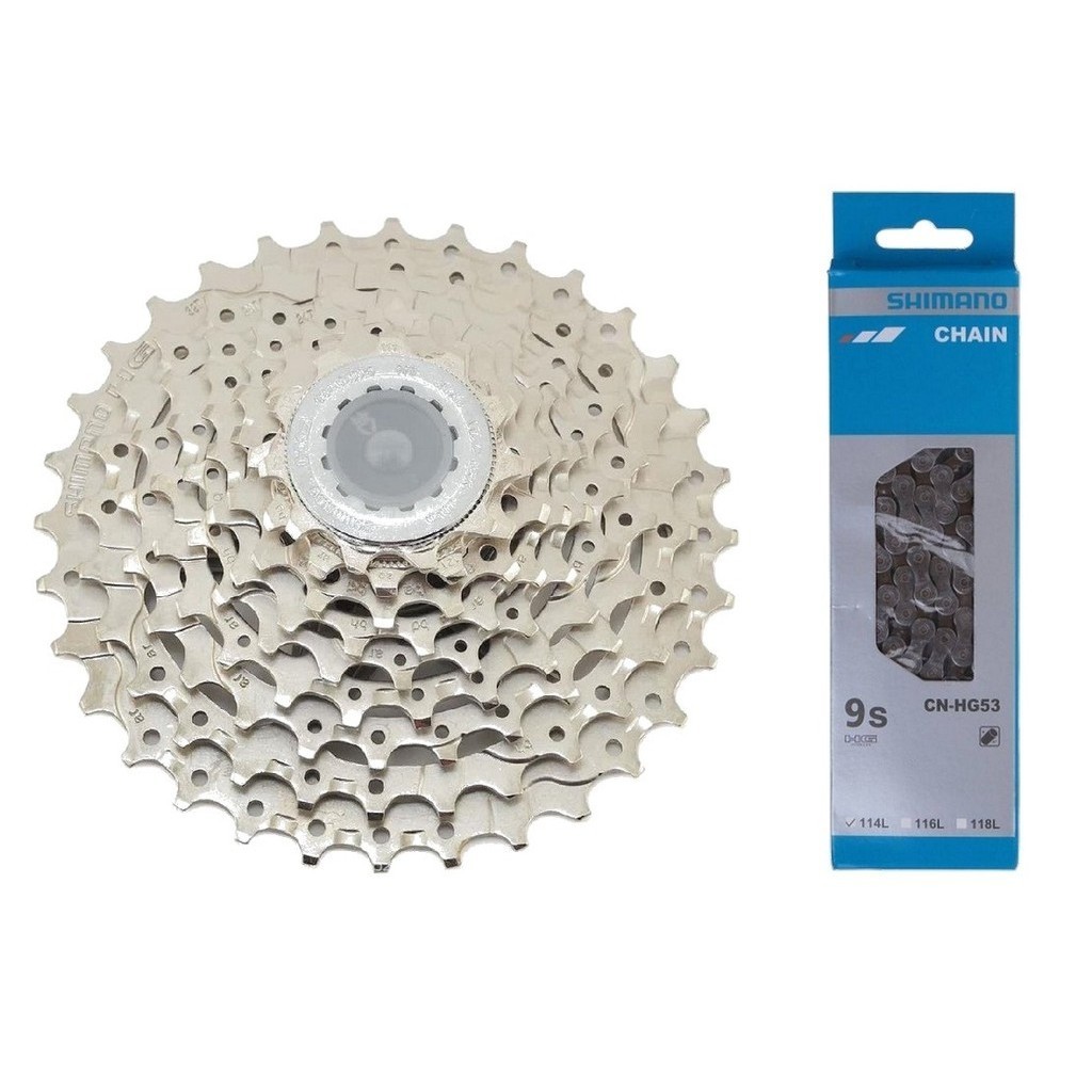 CASSETE SHIMANO SORA CS-HG400 11-32D + CORRENTE SHIMANO CN-HG53 114 ELOS - 9V - Sports & Outdoors