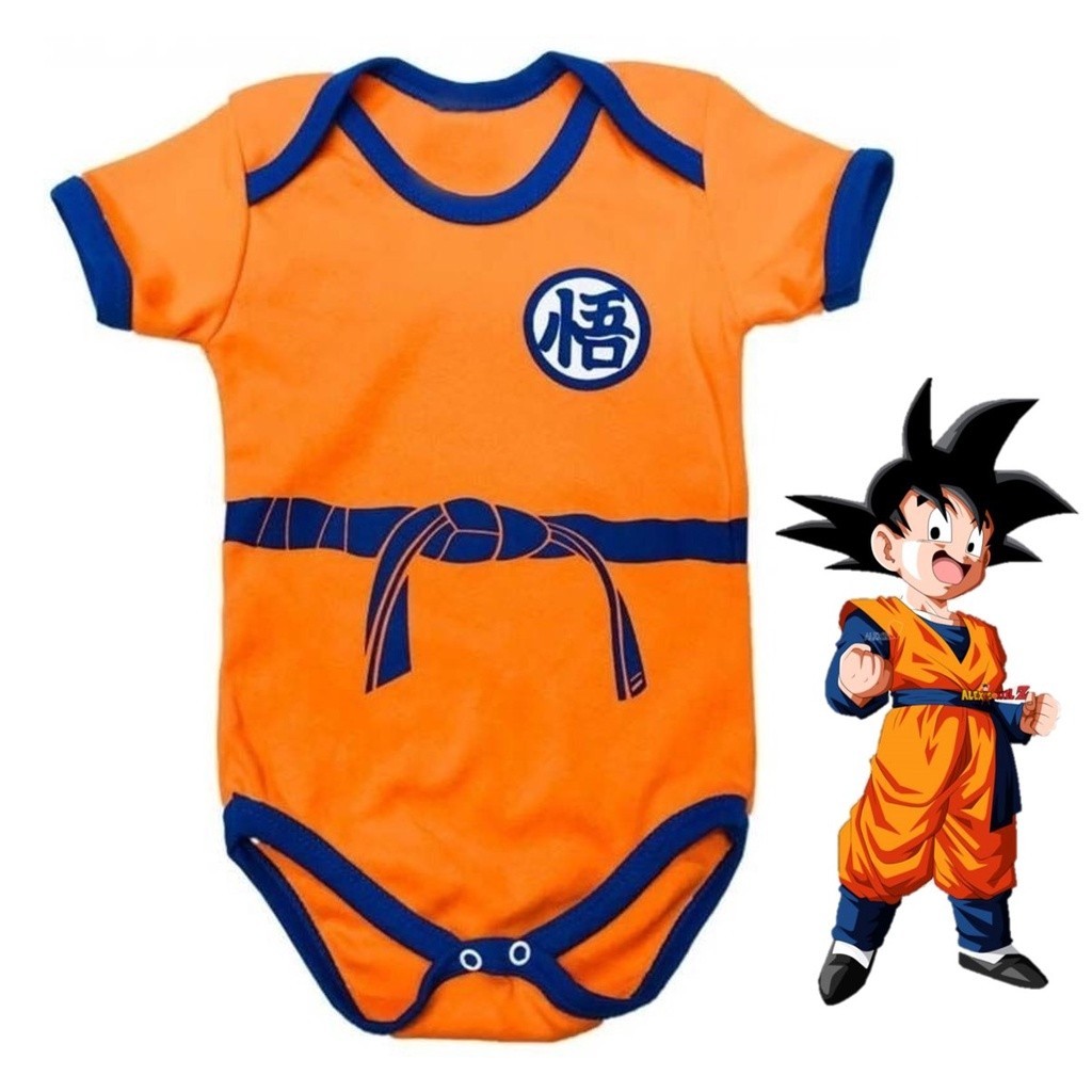 Body Bebê Temático Goku Fantasia Mesversário em Oferta na Shopee